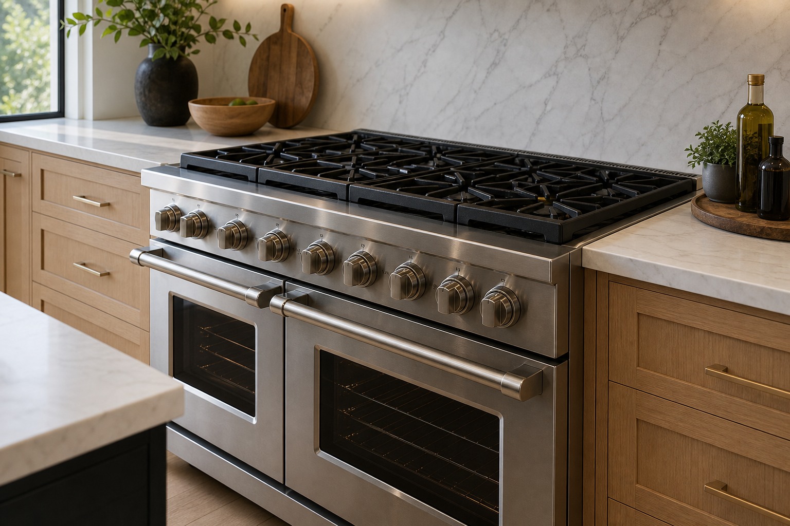 Viking professional gas range serviced in a Castro Valley kitchen